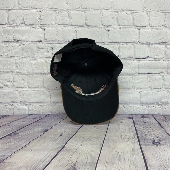 Vintage 90s Hat Cap Strap Back Black Signature Wellsite Supervision Eagle Logo - Picture 7 of 8